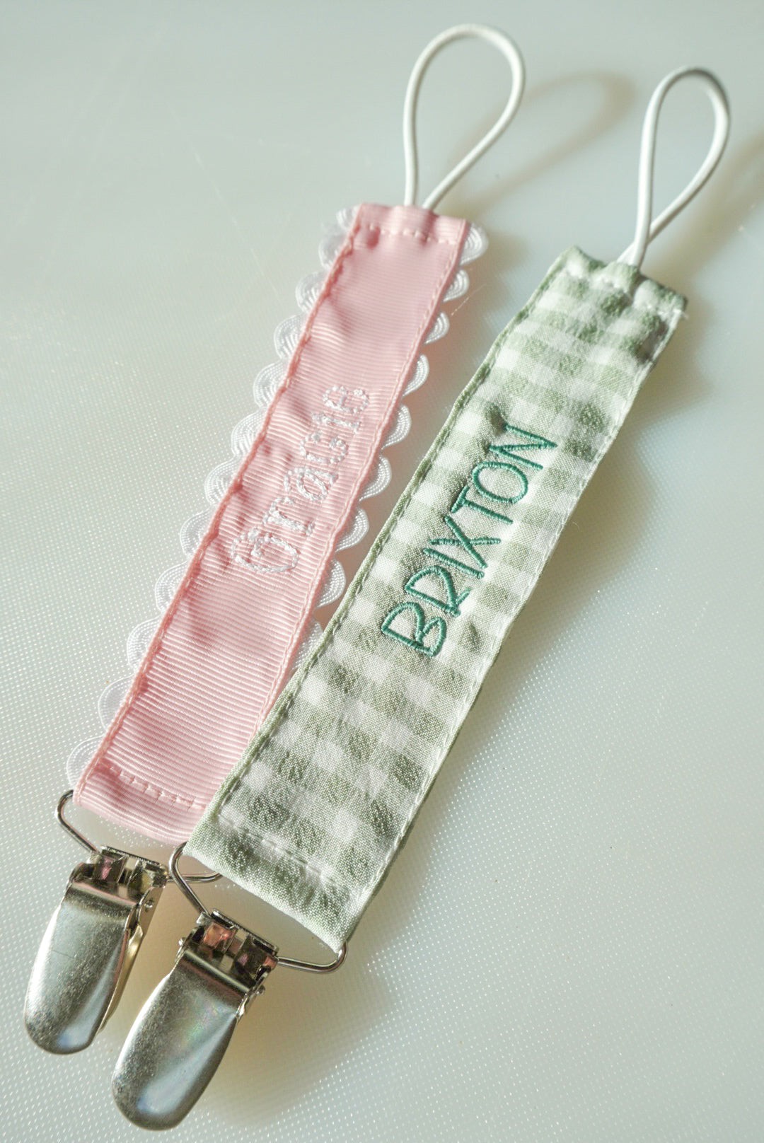 Gingham Paci Clip