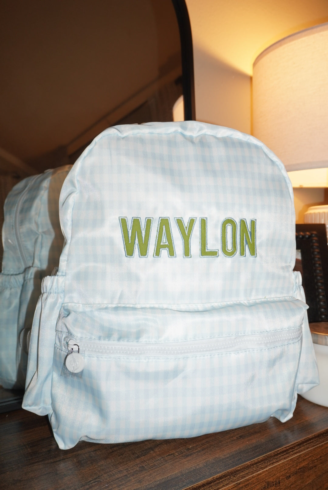 Blue Gingham Backpack