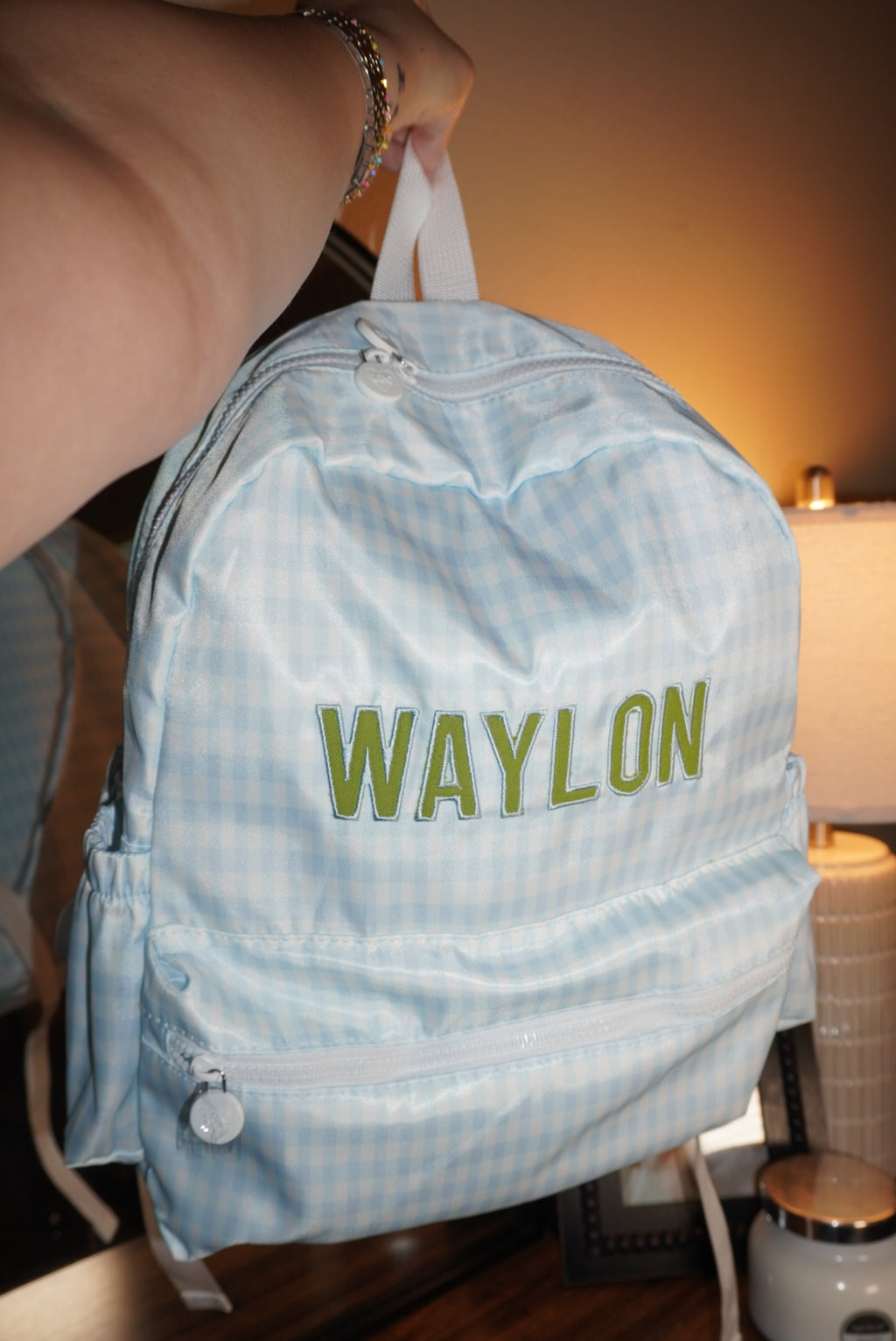 Blue Gingham Backpack