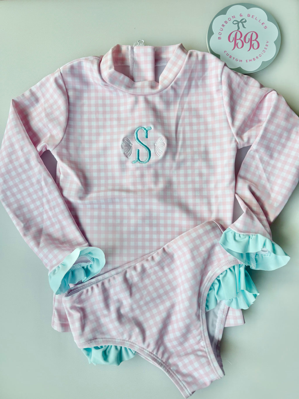Gingham Swim Rash Guard