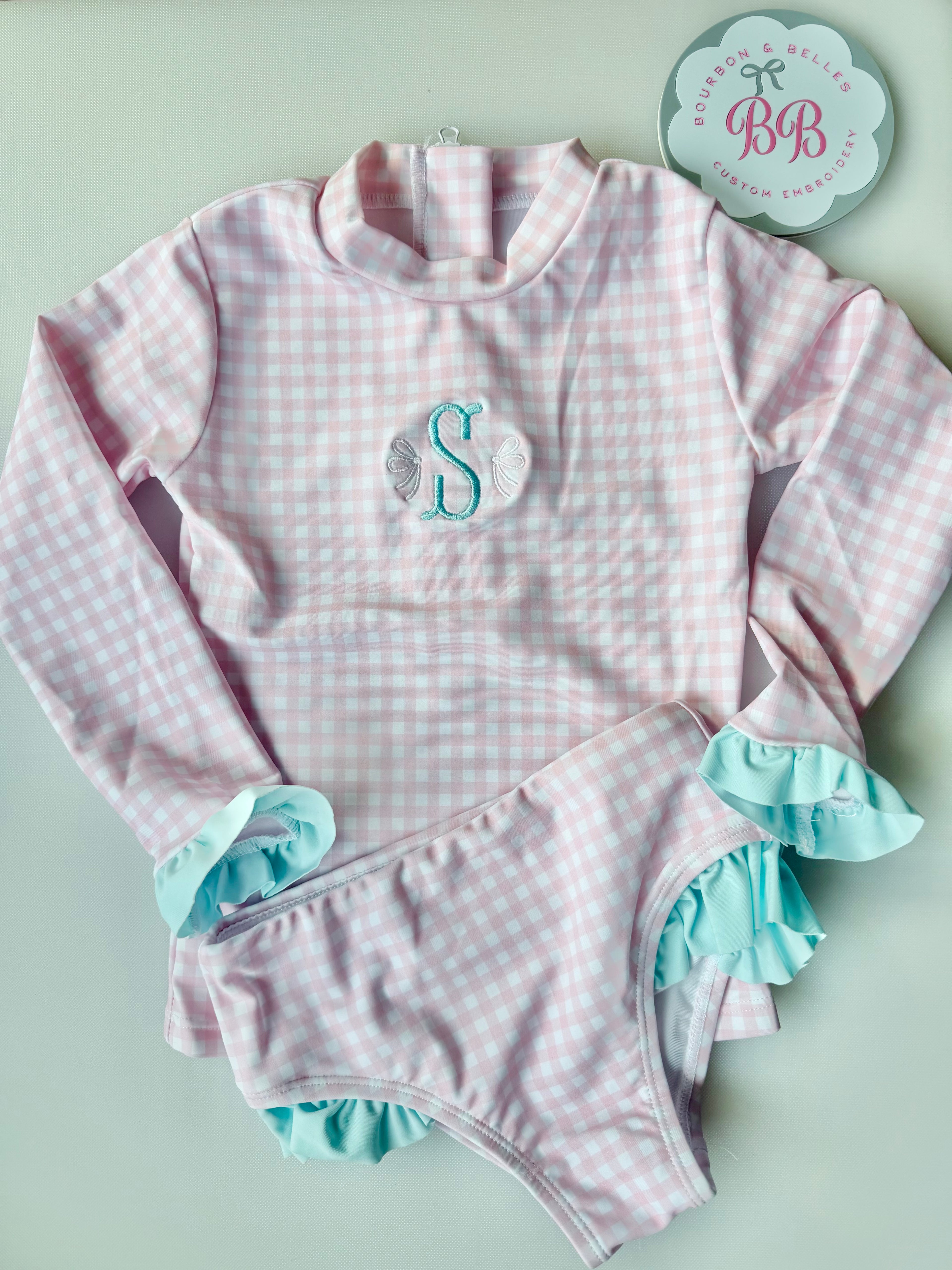 Gingham Swim Rash Guard