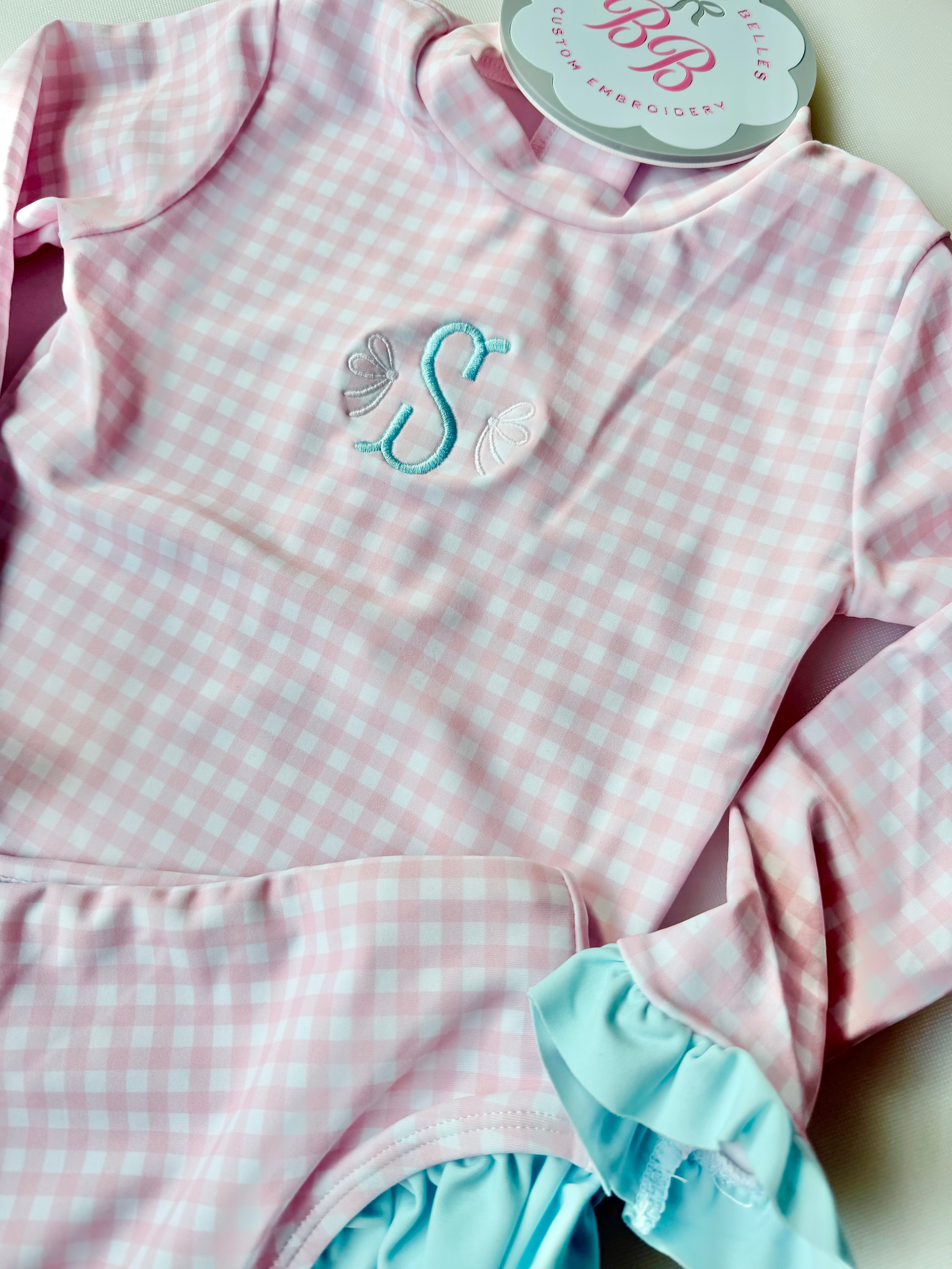 Gingham Swim Rash Guard