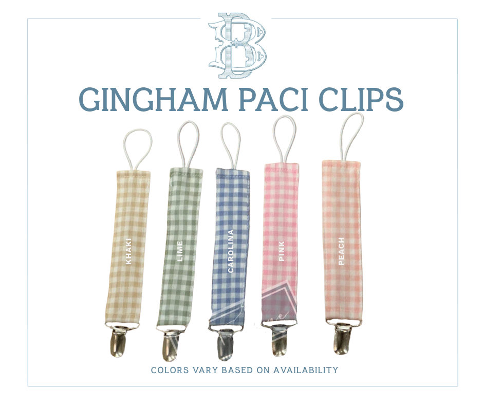 Gingham Paci Clip